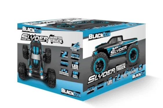 BlackZon Slyder Stadium Truck 1:16 2.4GHz RTR 4WD LED Vandtæt Blå