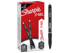 Sharpie S-Gel, Gelpenne, Medium spids (0,7 mm), Sort blæk