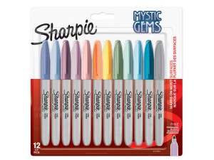 Sharpie Permanent Markers, Mystic Gem Special Edition, Fine Point, 12 stk.