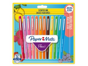 Paper Mate Flair Felt Tip Pens, Medium spids (0,7 mm), Blæk med duft, 12 styk