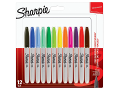 Sharpie Permanent Markers, Fine point, Multifarvet