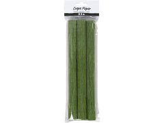 Crepepapir, løvgrøn, 25x60 cm, 3 ark