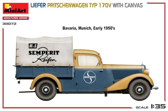 MiniArt Kiefer Pritschenwagen Typ 170V med kanvas 1/35