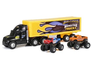 New Bright Fjernstyret Truck Hauler med Monster Trucks