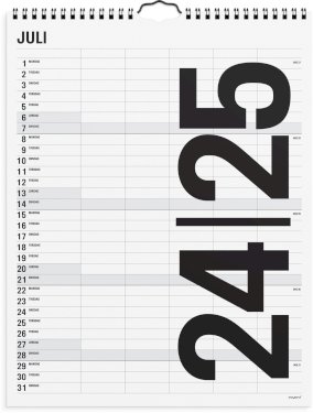 Mayland Studie Familiekalender Black and White 2024/25