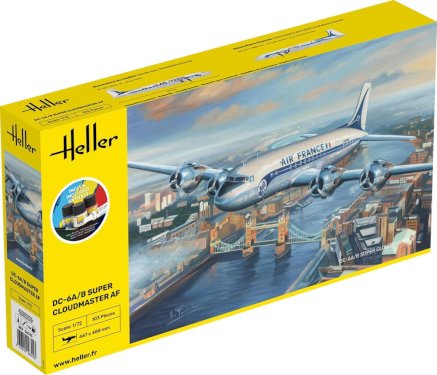 Heller Starter Kit DC 6 Super Cloudmaster Air France 1/72