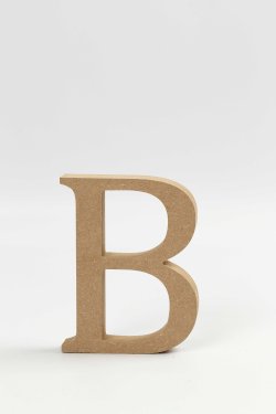 Bogstav B, H: 8 cm, tykkelse 1,5 cm, MDF, 1stk.