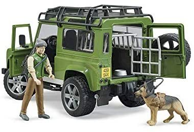 Bruder, Land Rover Defender m/ skovrider og hund
