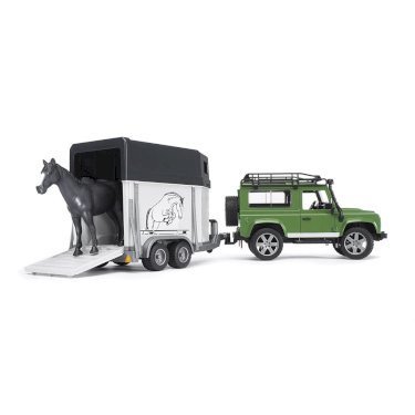 Bruder Land Rover Defender m/ hestetrailer