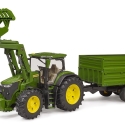Bruder, John Deere 7R 350, traktor m/ frontlæsser og tipvogn