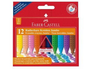 Faber-Castell Jumbo Grip, plastkridt, 12 stk.