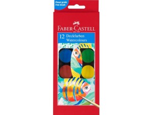 Faber-Castell, vandfarve, dækfarver, 12 stk.