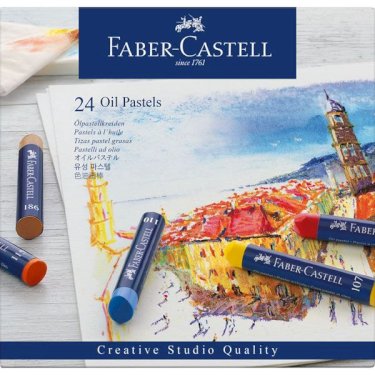 Faber-Castell, oliepastelkridt, studiekvalitet, 24 stk. i æske