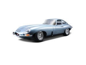 Bburago, Jaguar E Coupe (1961), sølvblå, 1:18
