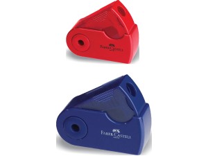 Faber-Castell Sleeve, blyantspidser, single, rød el. blå, 1 stk.