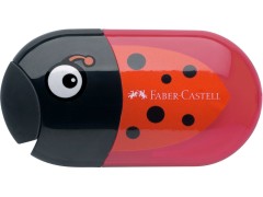 Faber-Castell, blyantspidser m/ viskelæder, mariehøne