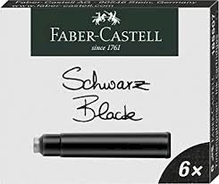 Faber-Castell, fyldepen patron sort 6 stk.