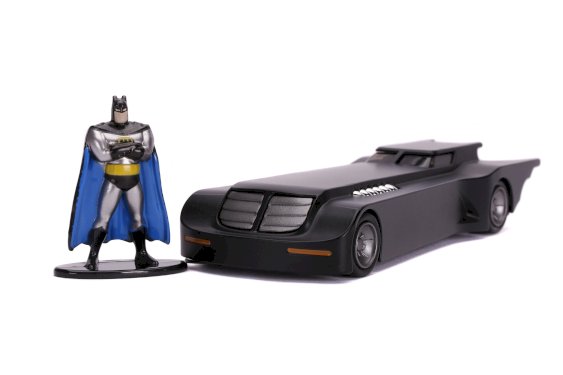 Batman-figur med animeret serie Batmobile 1:32