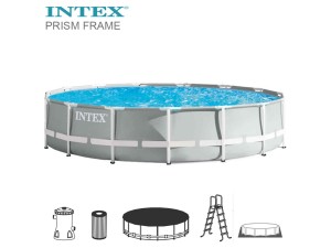 Intex, Prism Ramme Rund Pool 457 x 107 cm m/tilbehør