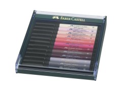 Faber-Castell Pitt Artist Pen, pensel, hudfarver, 12 stk.