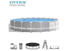 Intex, Prism Frame Rund Pool 610 x 132 cm m/tilbehør