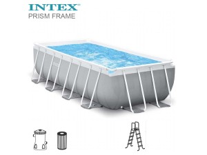 Intex Prism Ramme Rectangular Pool 400 x 200 x 122 cm m/tilbehør