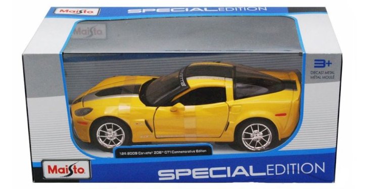 Maisto Special Edition, Chevrolet Corvette Z06 Gt1 2009, gul, 1:24
