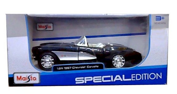 Maisto Special Edition, Chevrolet Corvette 1957, sort, 1:24