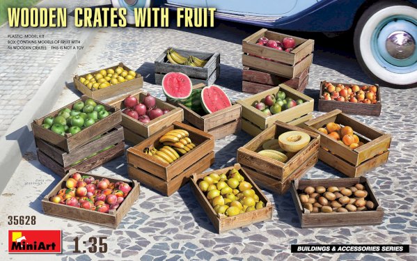MiniArt, Wooden Crates w/ Fruit, 1:35