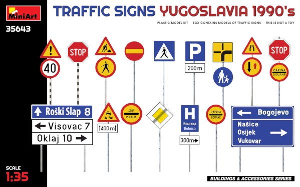 MiniArt, Traffic Signs, Yugoslavia 1990's, 1:35