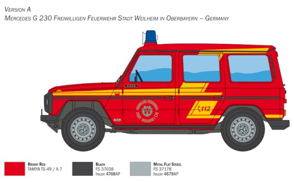 Italeri, Mercedes Benz G230 Feuerwehr, 1:24