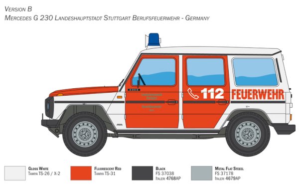 Italeri, Mercedes Benz G230 Feuerwehr, 1:24