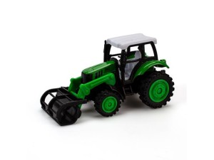 Magni, traktor m/ frontlæsser og træk tilbage, grøn