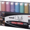 Uni Chalk PWE-8K, sletbar marker, metallic, 8 stk.