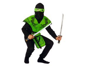 Rio, Grøn ninja, kostume, 10-12 år