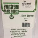 Evergreen Styrenplade, 1,0 mm m/ 1,0 mm bølger, 15 x 30 cm