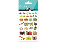 Maildor, Cooky, 3D-klistermærker, sommerfugle og guldsmede