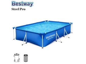 BestWay, Steel Pro Rectangular  Pool 300 x 201 x 66 cm m/filterpumpe