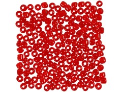 Rocailleperler, 4 mm, rød transparent