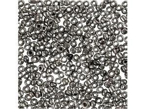 Rocailleperler, 1,7 mm, mørk sølv