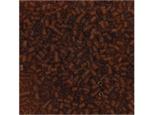 Korte rørperler, 1,7 mm, brun