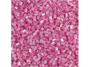 Korte rørperler, 1,7 mm, pink