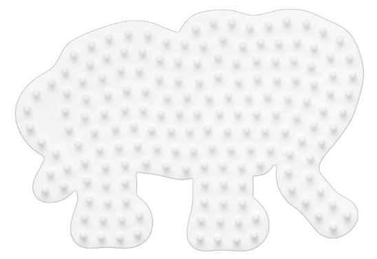 Hama Midi, stiftplade, lille elefant, hvid