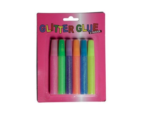 Glitter Glue 6 STK. Glitter Lim Neon