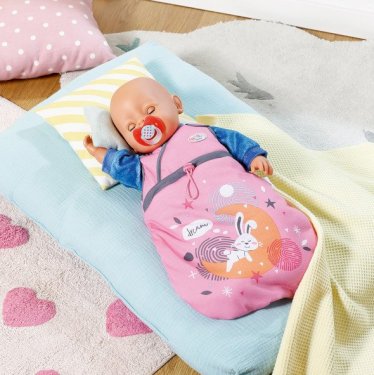 Baby Born, sovepose, lyserød m/ grå