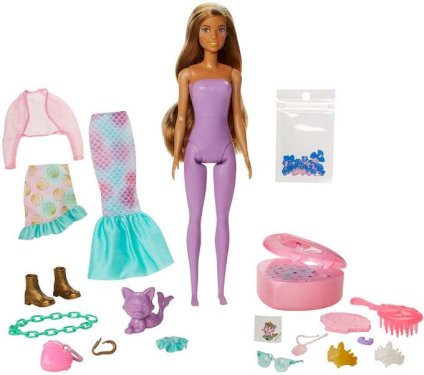 Barbie Color Reveal Peel, dukke m/ kæledyr og tilbehør