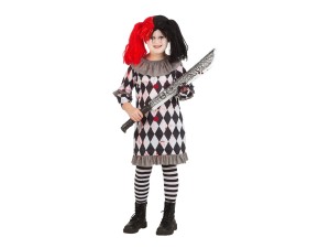 Creepy klovn, kostume, pige, 9-10 år