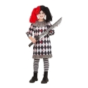 Creepy klovn, kostume, pige, 7-9 år