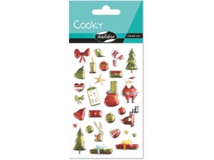Maildor, Cooky, 3D-klistermærker, traditionel jul m/ glitter