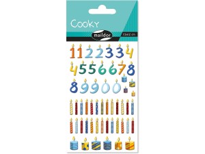 Maildor, Cooky, 3D-klistermærker, fødselsdagslys